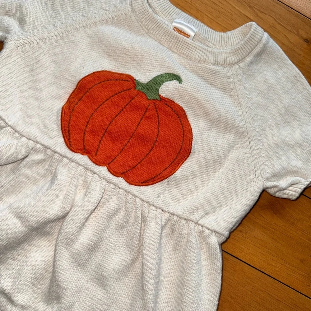 Gymboree Autumn Adventures fall pumpkin sweater dress size 6 - Picture 2 of 4